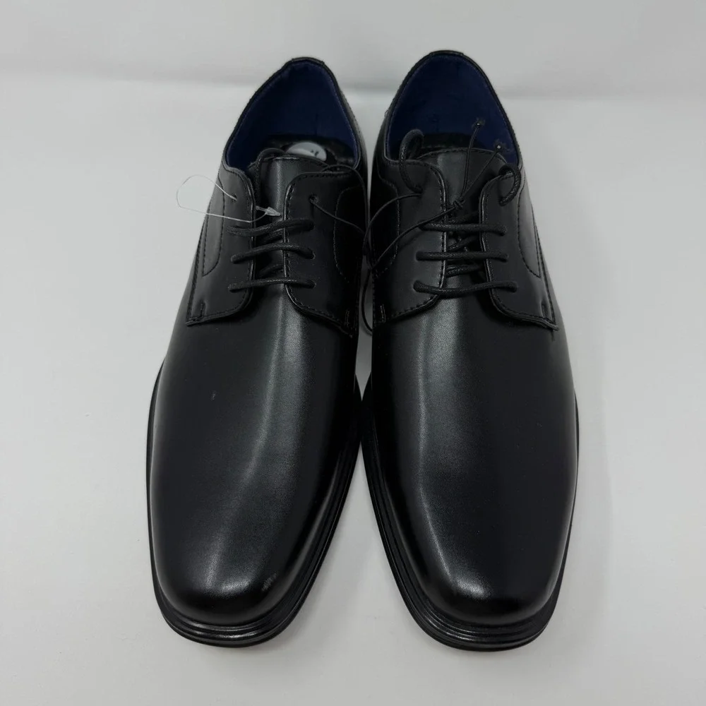 Perry Ellis‎ Portfolio Adan Black Plain Toe Derby Dress Shoes Men's 9.5 MED NEW